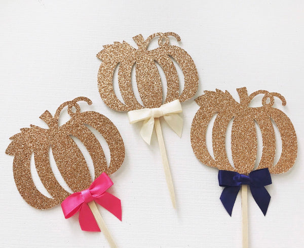 Pumpkin Cupcake Toppers, Fall Cupcake Toppers
