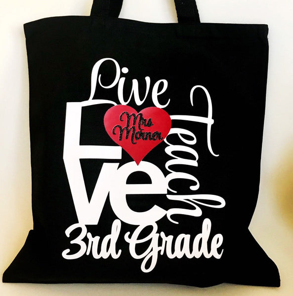 Personalized Teacher Totes, Personalized Teacher Gifts