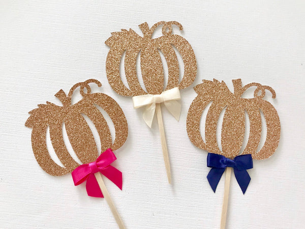Pumpkin Cupcake Toppers, Fall Cupcake Toppers