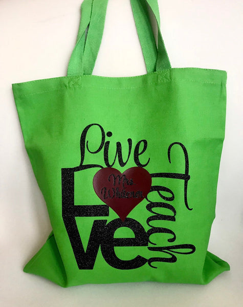 Personalized Teacher Totes, Personalized Teacher Gifts