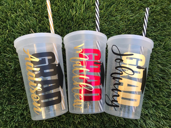 Personazlized Graduation Party Cups, Custom Graduation Cups