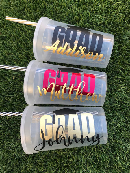 Personazlized Graduation Party Cups, Custom Graduation Cups
