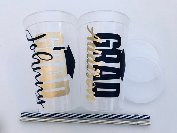 Personazlized Graduation Party Cups, Custom Graduation Cups