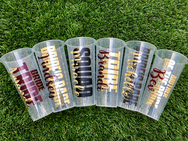 Custom Party Cups, Bridesmaid Party Cups, Birthday Party Cups