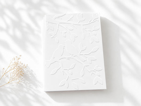 Embossed Greeting Cards, Blank Cards Set,  BIRDS