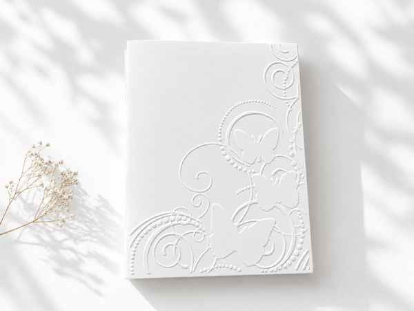 Embossed Cards Set, Blank Cards Set, BUTTERFLY