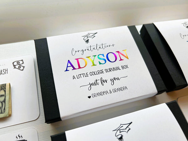 Graduation Gift Card Box Book, College Survival Kit Gift, Adulting Kit, Cash Present Box, High School Graduation Gift, Money Gifting
