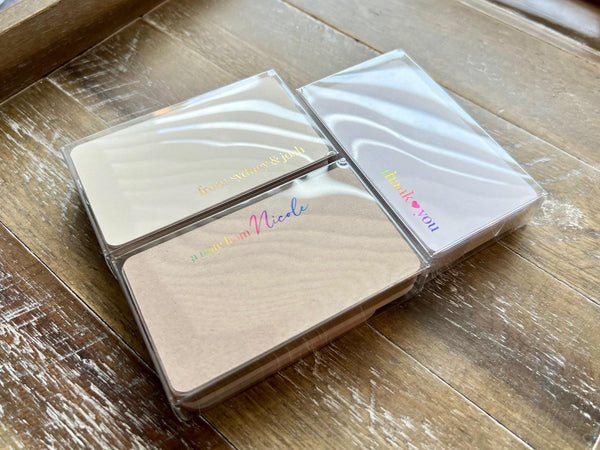 Personalized Mini Note Cards, Foil Custom Message Stationery (2"x3.5"), Pack of 50