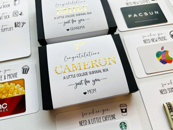 Graduation Gift Card Box Book, College Survival Kit Gift, Adulting Kit, Cash Present Box, High School Graduation Gift, Money Gifting