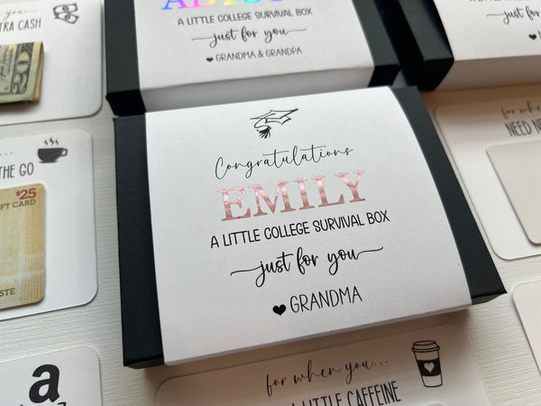 Graduation Gift Card Box Book, College Survival Kit Gift, Adulting Kit, Cash Present Box, High School Graduation Gift, Money Gifting