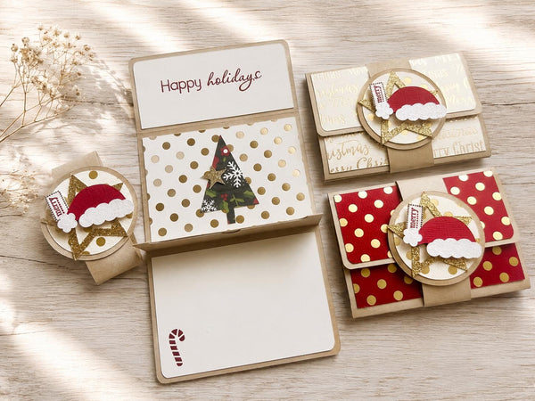 Christmas Gift Card Holder, Christmas Gift Card Envelope, Pop Up Gift Card Holder, Xmas Gift Card Holder, Teacher Gift Card Holder, Set of 3