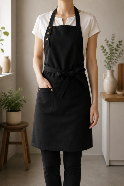 Personalized Apron: Custom Text, Adjustable Straps, Cooking & Baking, Minimalistic, Modern