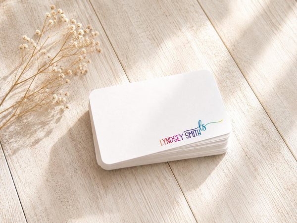Personalized Mini Note Cards, Foil Custom Message Stationery (2"x3.5"), Pack of 50