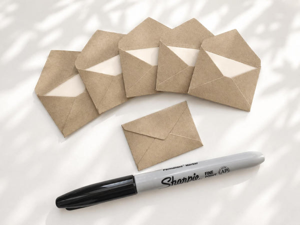 Mini Kraft Envelopes with Note Cards: Tooth Fairy Notes, mini notes, lunchbox notes