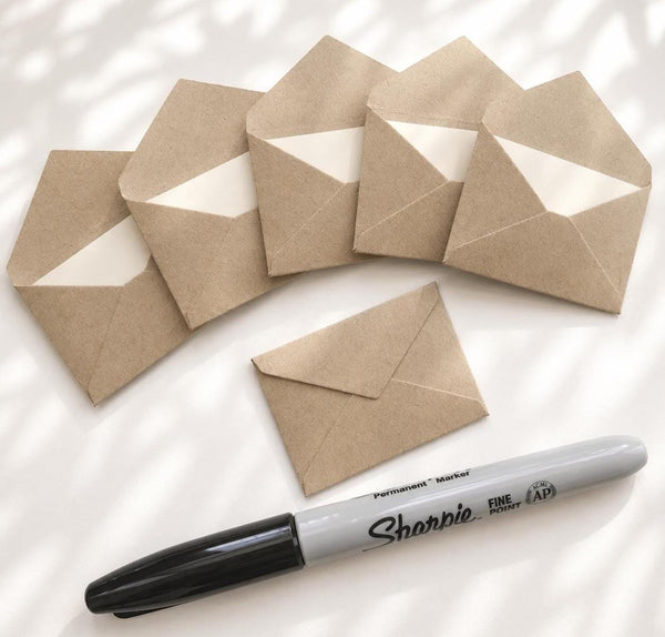 Mini Kraft Envelopes with Note Cards: Tooth Fairy Notes, mini notes, lunchbox notes