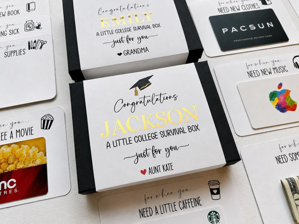 Graduation Gift Card Box Book, College Survival Kit Gift, Adulting Kit, Cash Present Box, High School Graduation Gift, Money Gifting