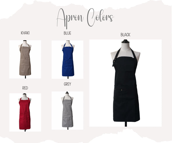 Personalized Apron: Custom Text, Adjustable Straps, Cooking & Baking, Minimalistic, Modern