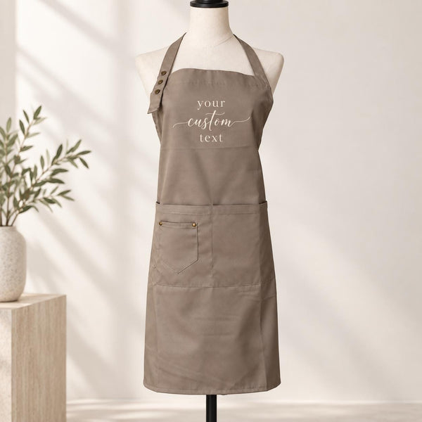 Personalized Apron: Custom Text, Adjustable Straps, Cooking & Baking, Minimalistic, Modern