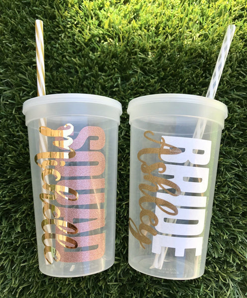 Custom Party Cups, Bridesmaid Party Cups, Birthday Party Cups