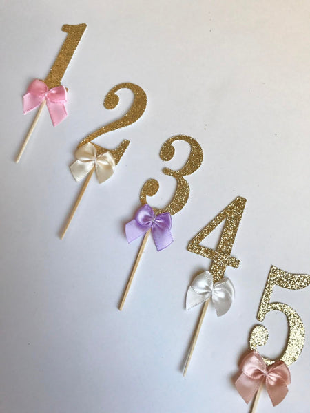 Birthday Cupcake Toppers, Number Cupcake Toppers, Custom Number Cupcake Toppers