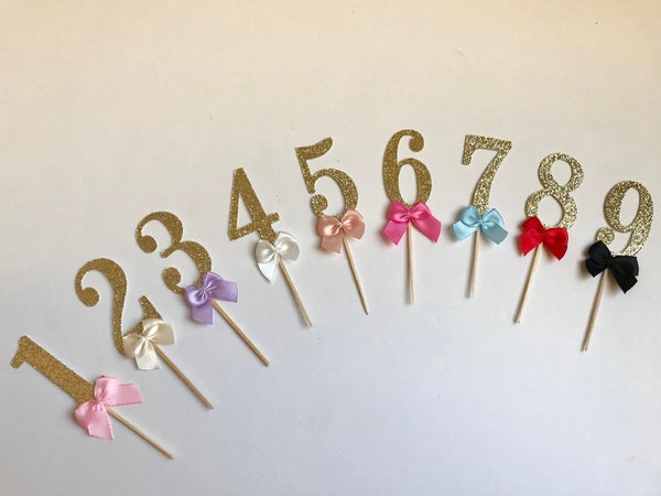 Birthday Cupcake Toppers, Number Cupcake Toppers, Custom Number Cupcake Toppers