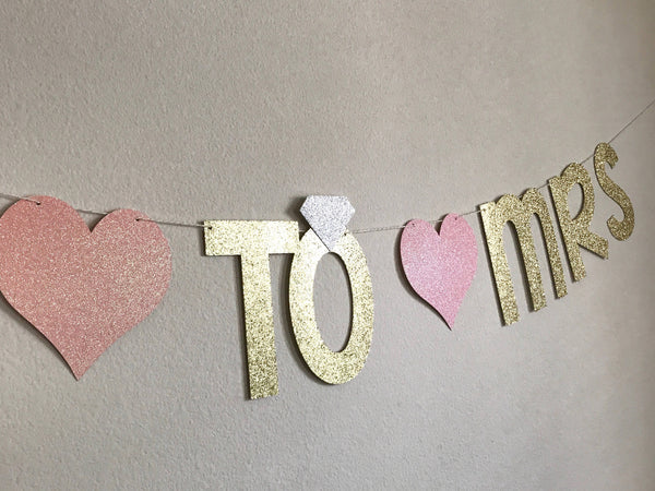 Miss to Mrs Banner & Confetti, Gold Miss to Mrs Banner, Bridal Shower Banner