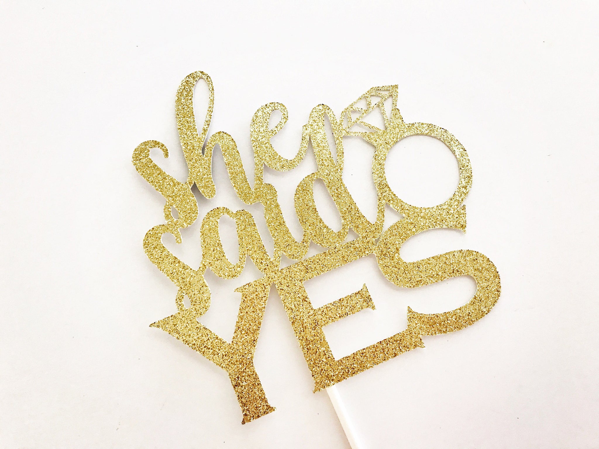 She Said Yes Cake Topper, Engagement Party Cake Topper, Bridal Shower Cake Topper