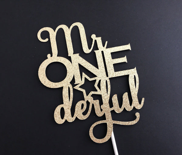 Mr ONEderful Cake Topper, First Birthday Cake Topper, SM