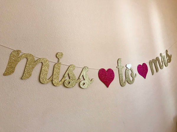 Bachelorette Party Decorations, Miss to Mrs Banner