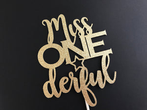 Miss ONEderful Cake Topper, First Birthday Cake Topper, BC