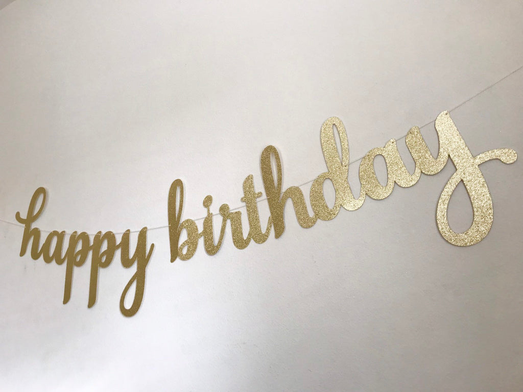 Happy Birthday Banner, Script Birthday Banner – BlueBerrySprinklesHandmade