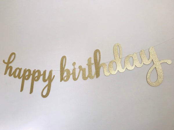 Happy Birthday Banner, Script Birthday Banner – BlueBerrySprinklesHandmade