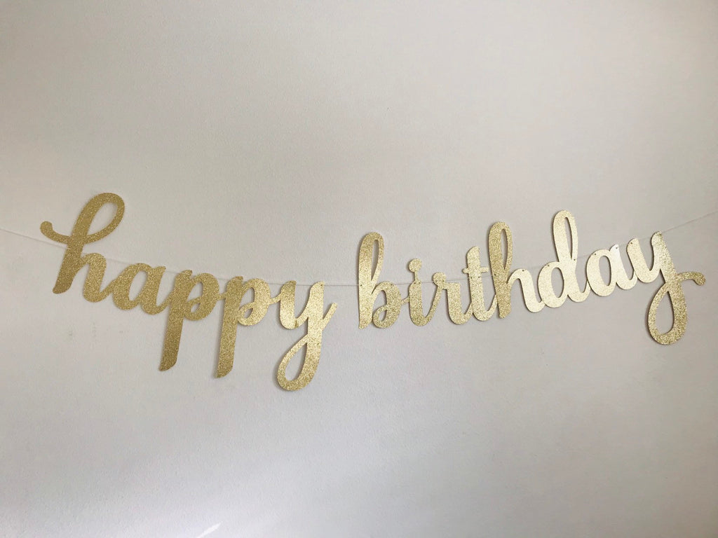 Happy Birthday Banner, Script Birthday Banner – BlueBerrySprinklesHandmade