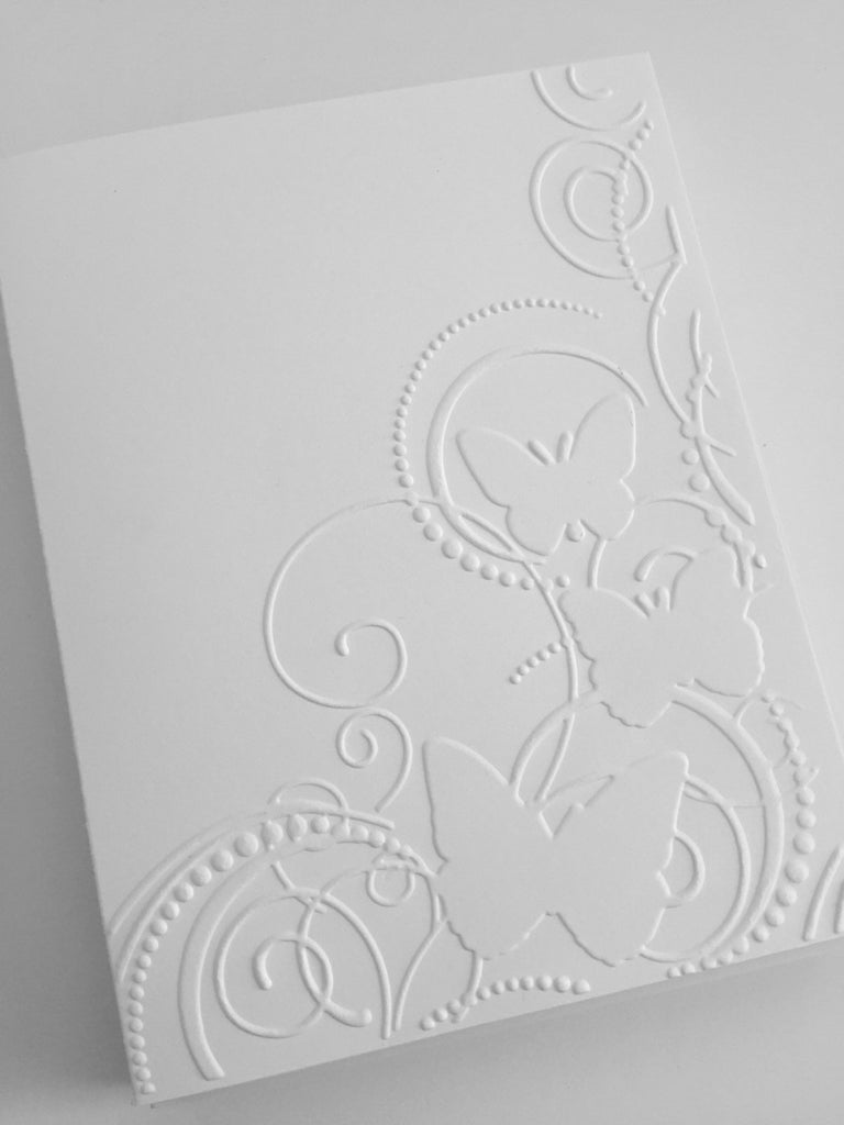 Embossed Cards Set, Note Card Set, Greeting Cards, Blank Cards, White Cards,  Note Cards, Thank You Cards, Butterfly Cards, BUTTERFLY 