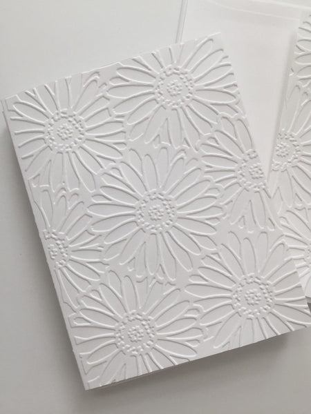 Embossed Cards Set, Blank Cards Set, DAISY